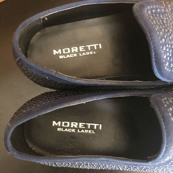 Moretti Black Label Blue Rhinestone Loafer Shoes men’s size 11 main image 8
